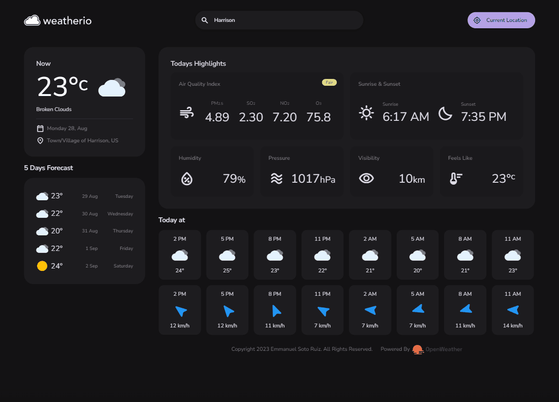 Weather.io Website